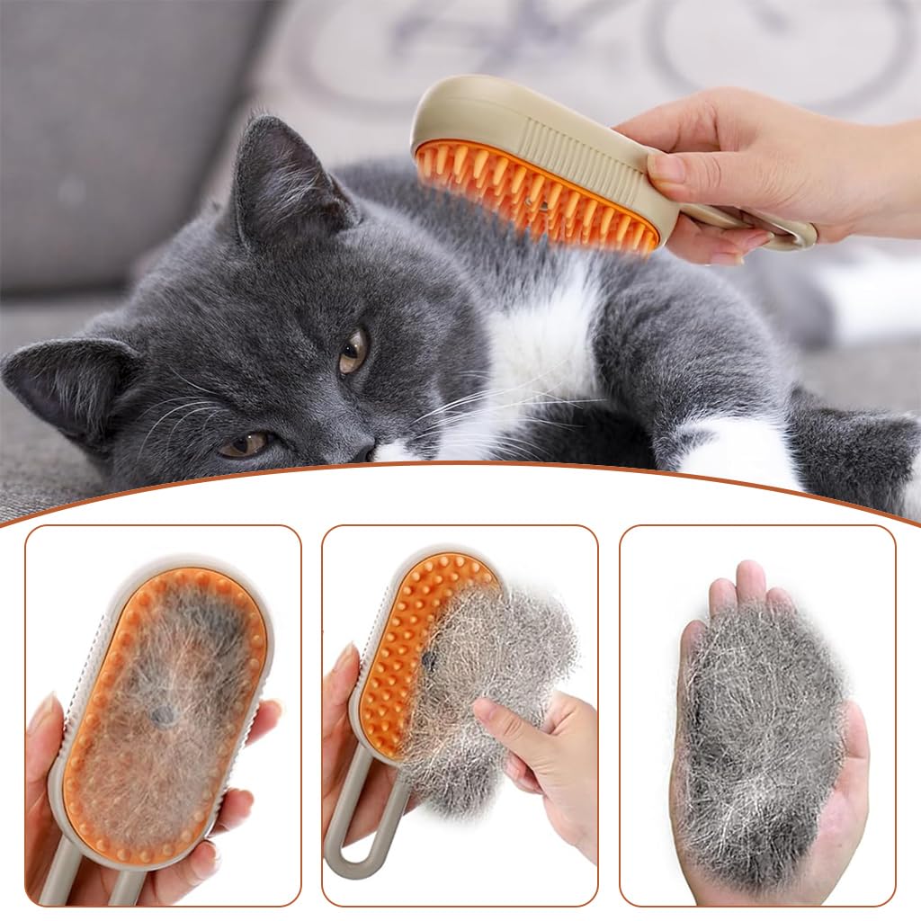 Qpets Electric Pet Steam Hair Brush Bath-free Pet Hair Cleaning Brush Grooming Brush with Rotatable Handle USB Rechargeable 2 in 1 Steam Massage Brush Pet Hair Brush Remove Mat Shedding Qpets Electric Pet Steam Hair Brush Bath-free Pet Hair Cleaning Brush Grooming Brush with Rotatable Handle USB Rechargeable 2 in 1 Steam Massage Brush Pet Hair Brush Remove Mat Shedding